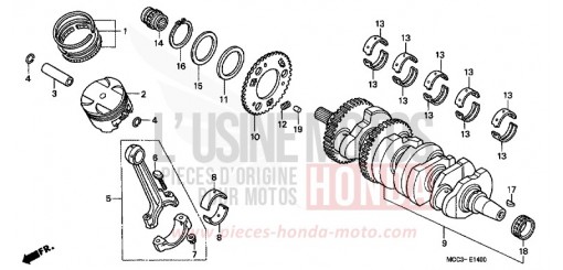 ALBERO MOTORE/PISTONE CB1100SF1 di 2001